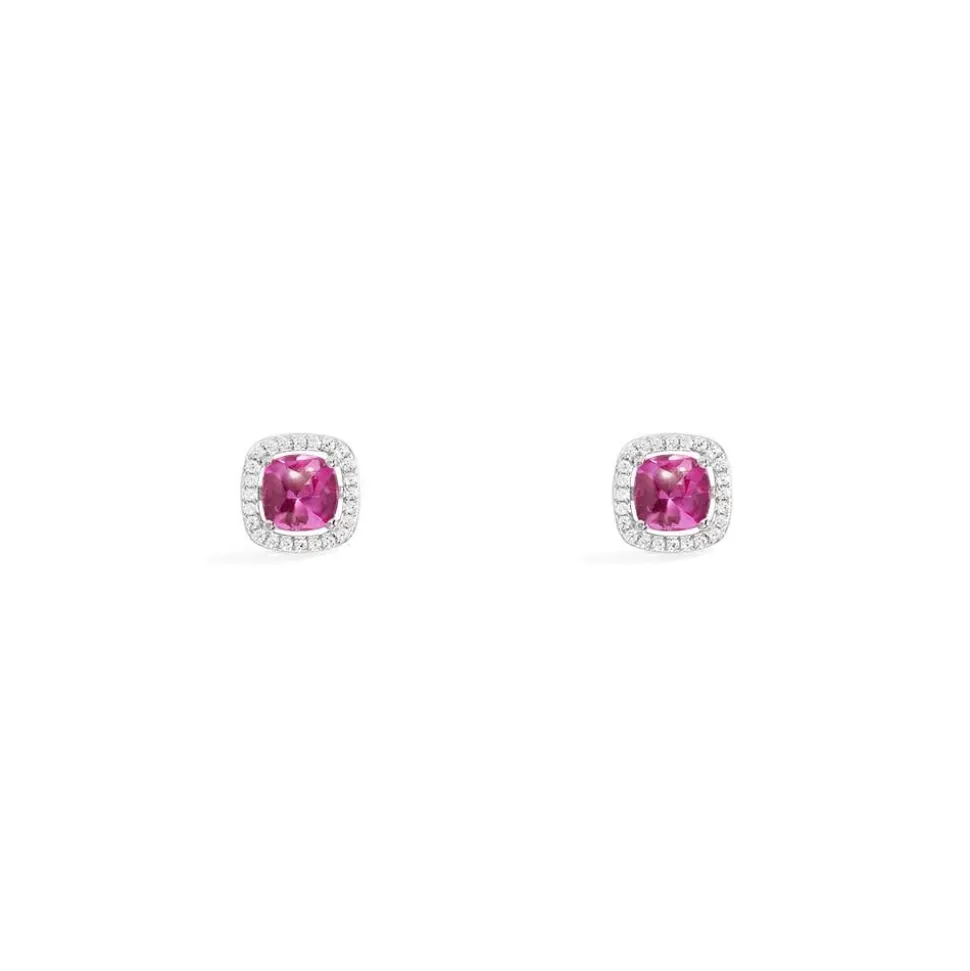 APM Monaco Fuchsia Square Stud Earrings- Earrings