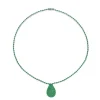 APM Monaco Green Drop Choker- Necklaces