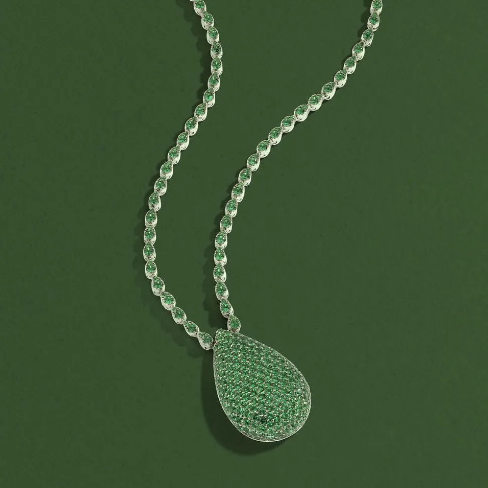 APM Monaco Green Drop Choker- Necklaces