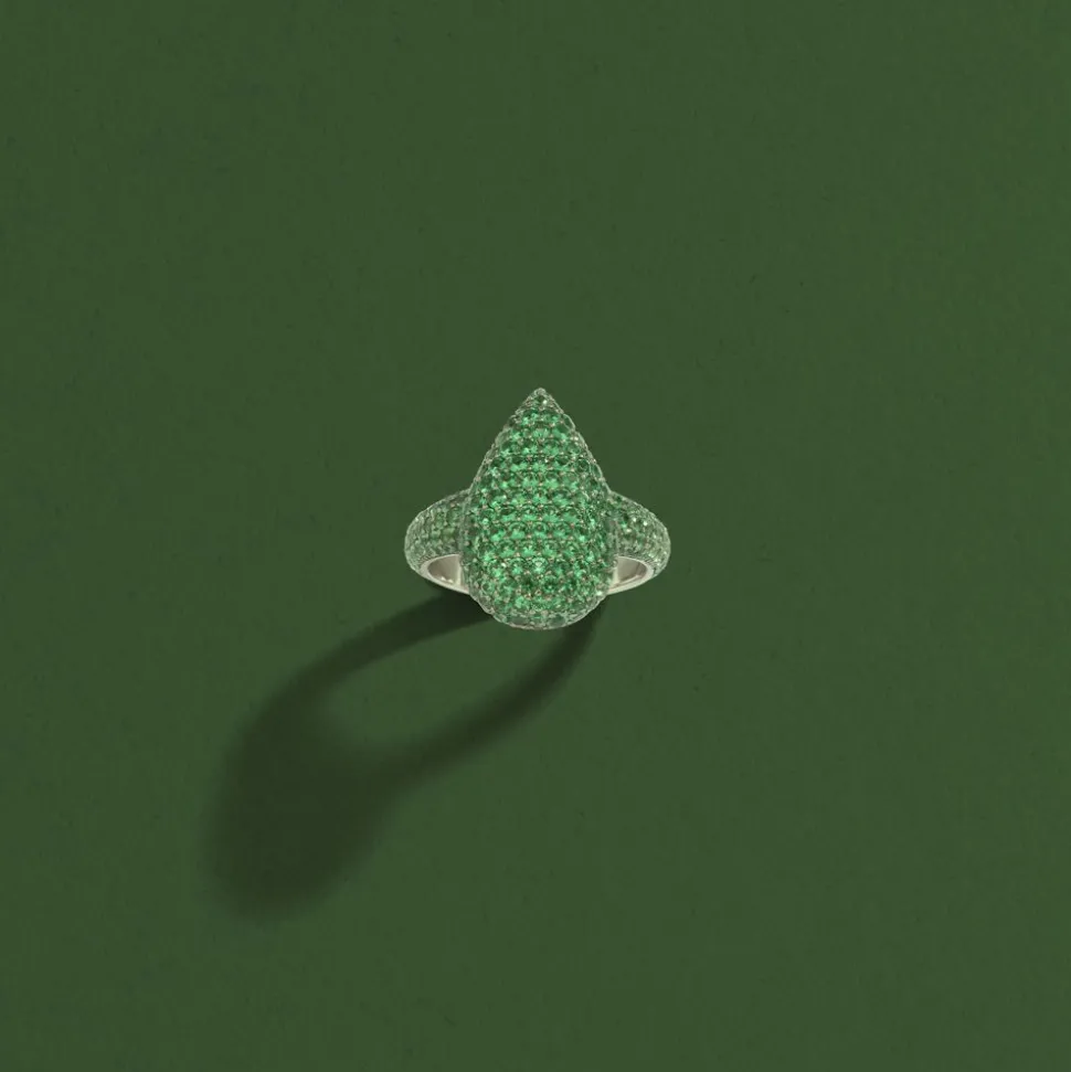 APM Monaco Green Drop Ring- Rings