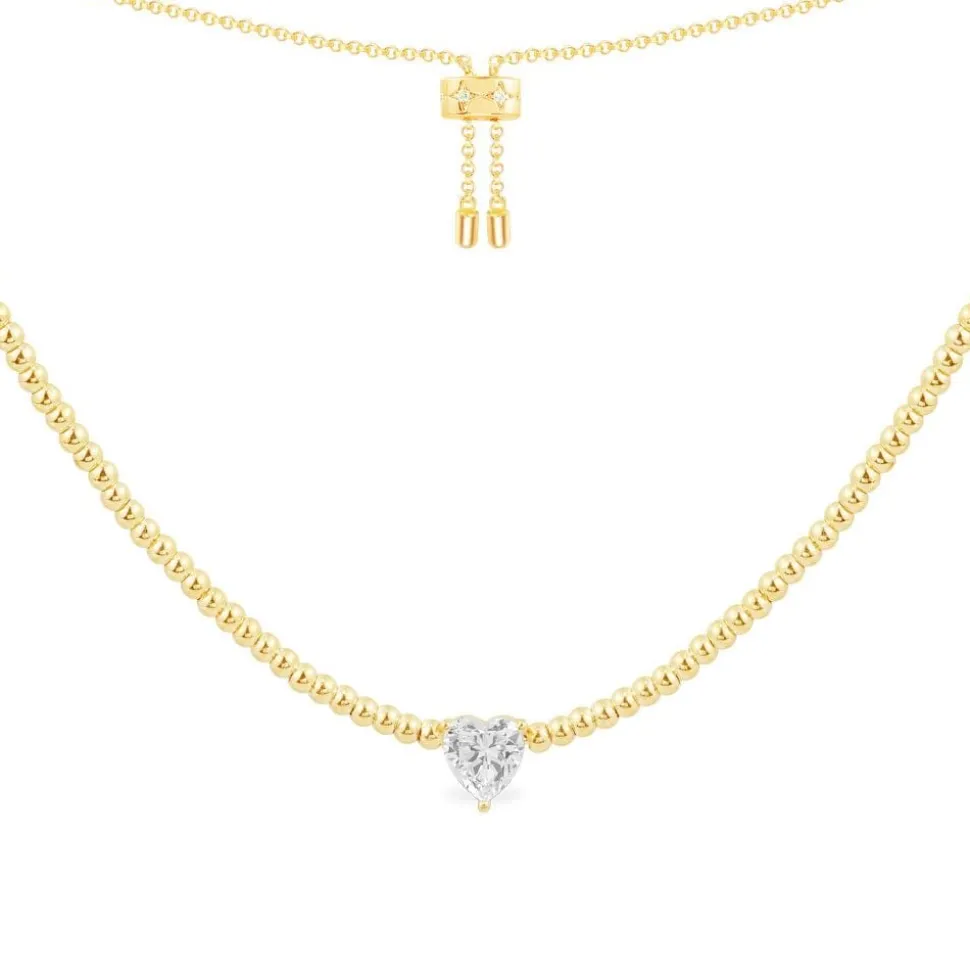 APM Monaco Heart Adjustable Necklace- Necklaces