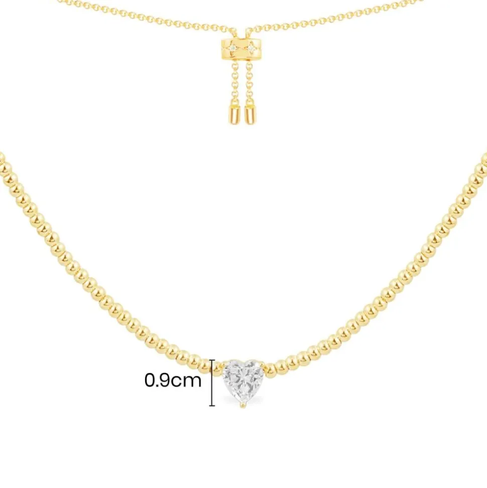 APM Monaco Heart Adjustable Necklace- Necklaces