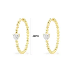 APM Monaco Heart Hoop Earrings- Earrings