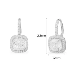 APM Monaco Hoop Earrings With Square Stones- Earrings