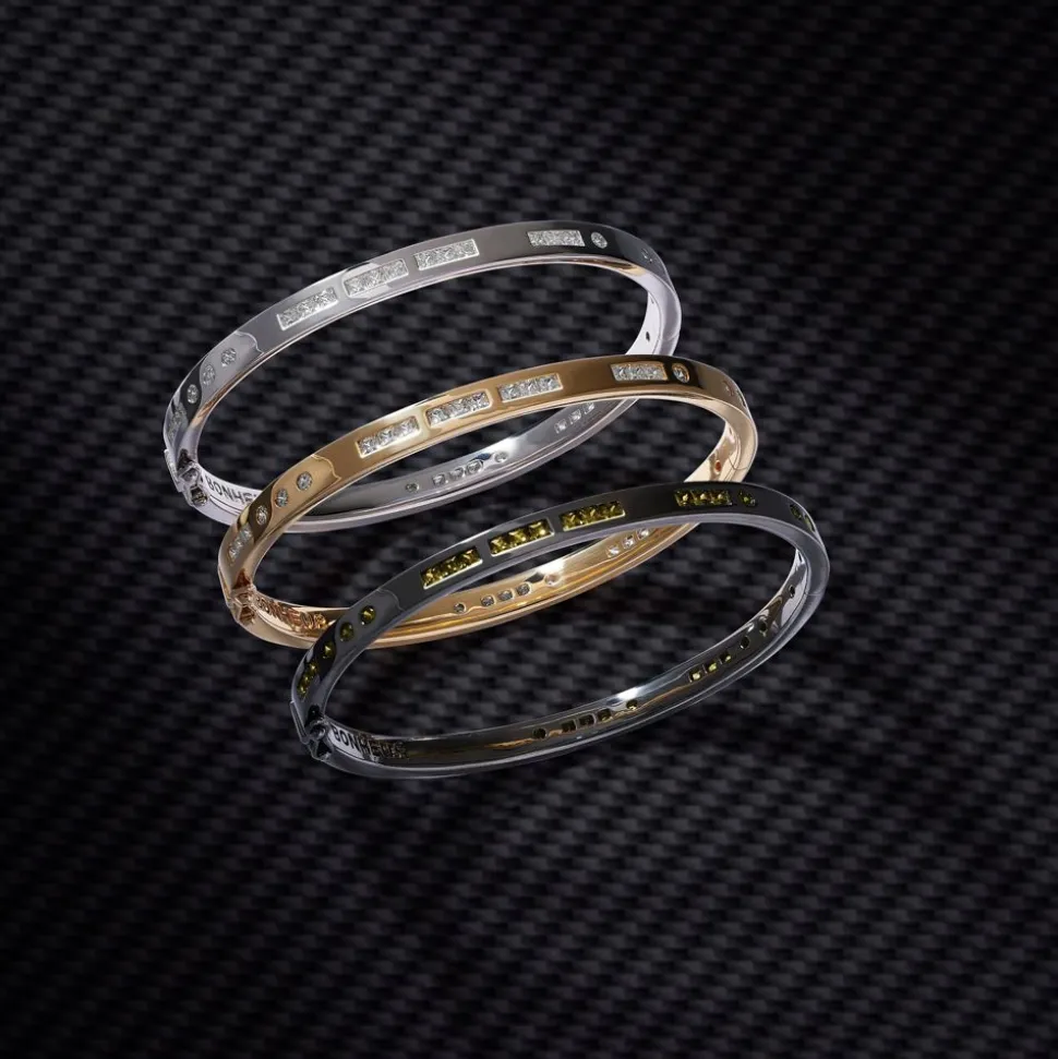 APM Monaco Khaki Bonheur Morse Code Bangle- Bracelets