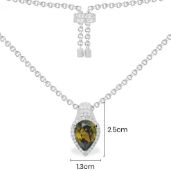 APM Monaco Khaki Pear Adjustable Necklace- Necklaces