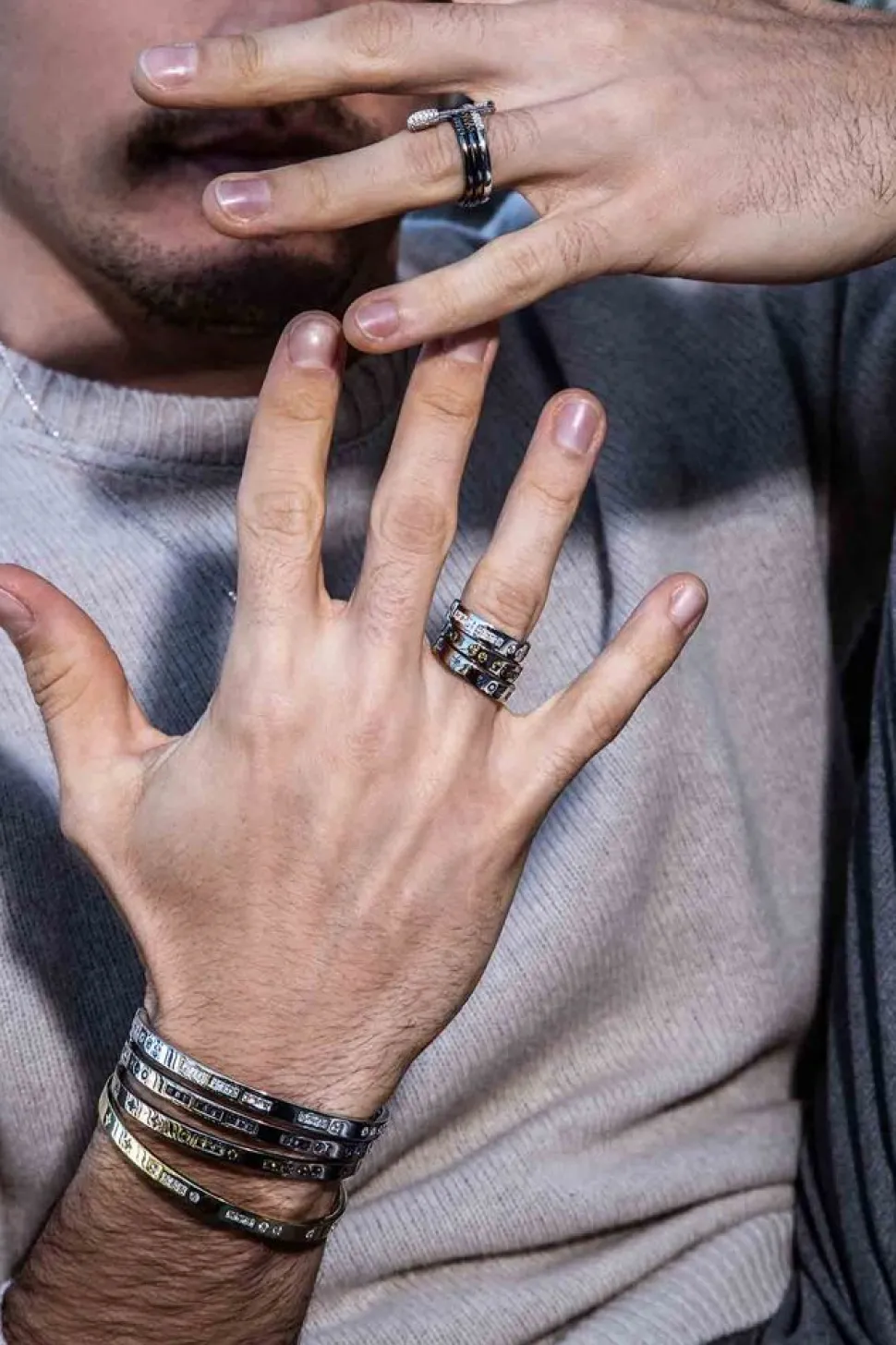 APM Monaco Khaki Smile Morse Code Ring- Rings