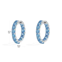 APM Monaco Lagoon Blue Square Hoop Earrings- Earrings