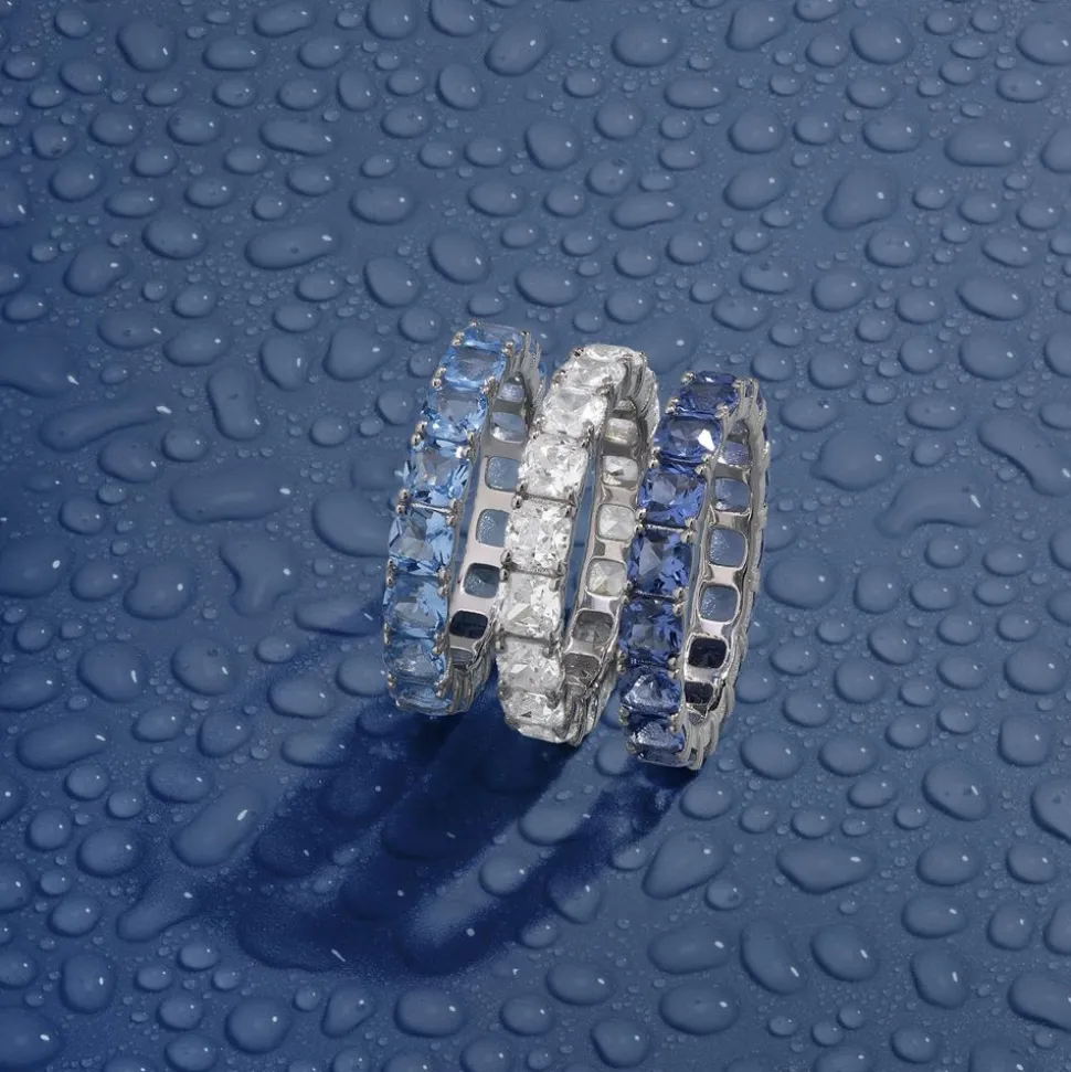 APM Monaco Lagoon Blue Square Ring- Rings