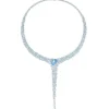 APM Monaco Lagoon Blue Y-Drop Pave Necklace- Necklaces