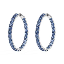 APM Monaco Large Blue Square Hoop Earrings- Earrings