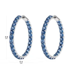 APM Monaco Large Blue Square Hoop Earrings- Earrings
