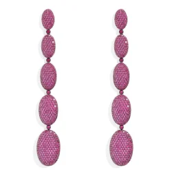 APM Monaco Long Fuchsia Oval Earrings- Earrings