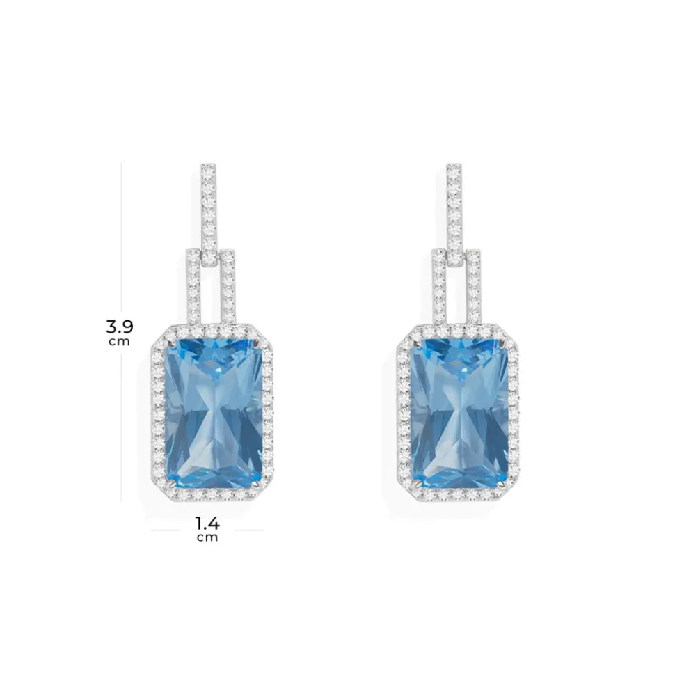 APM Monaco Long Statement Lagoon Blue Earrings- Earrings