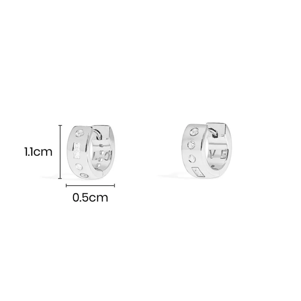 APM Monaco Love Morse Code Huggie Earrings- Earrings