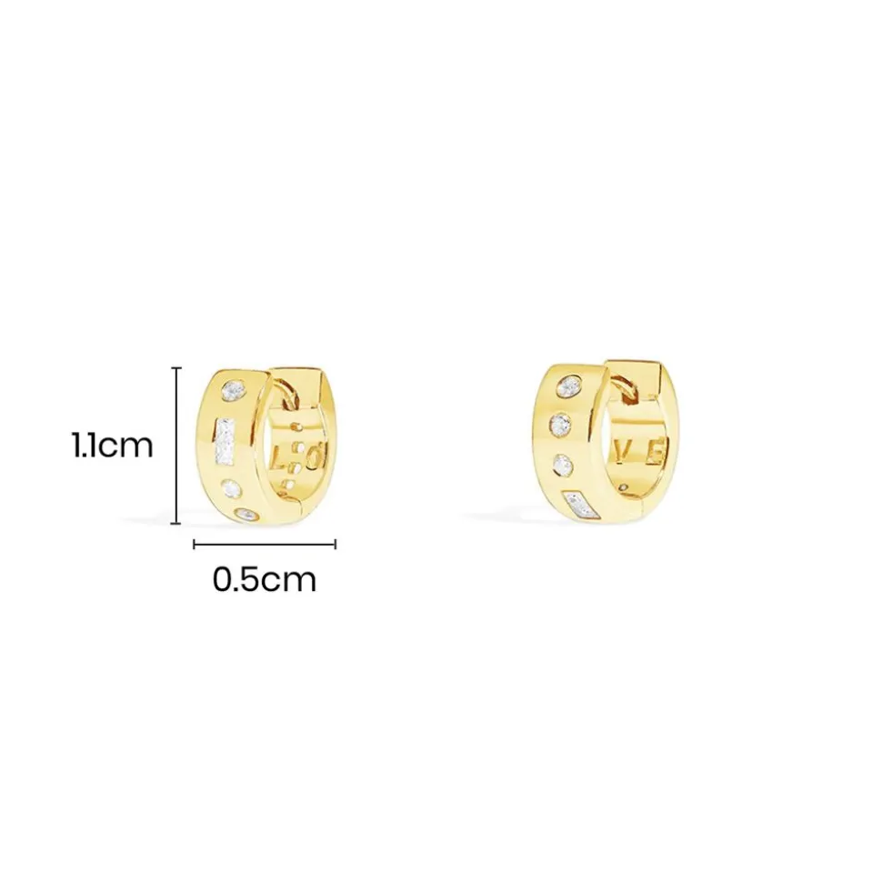 APM Monaco Love Morse Code Huggie Earrings- Earrings