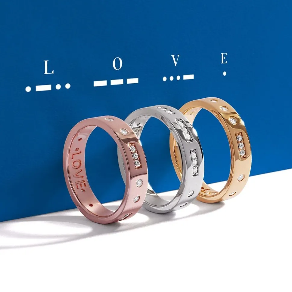 APM Monaco Love Morse Code Ring- Rings