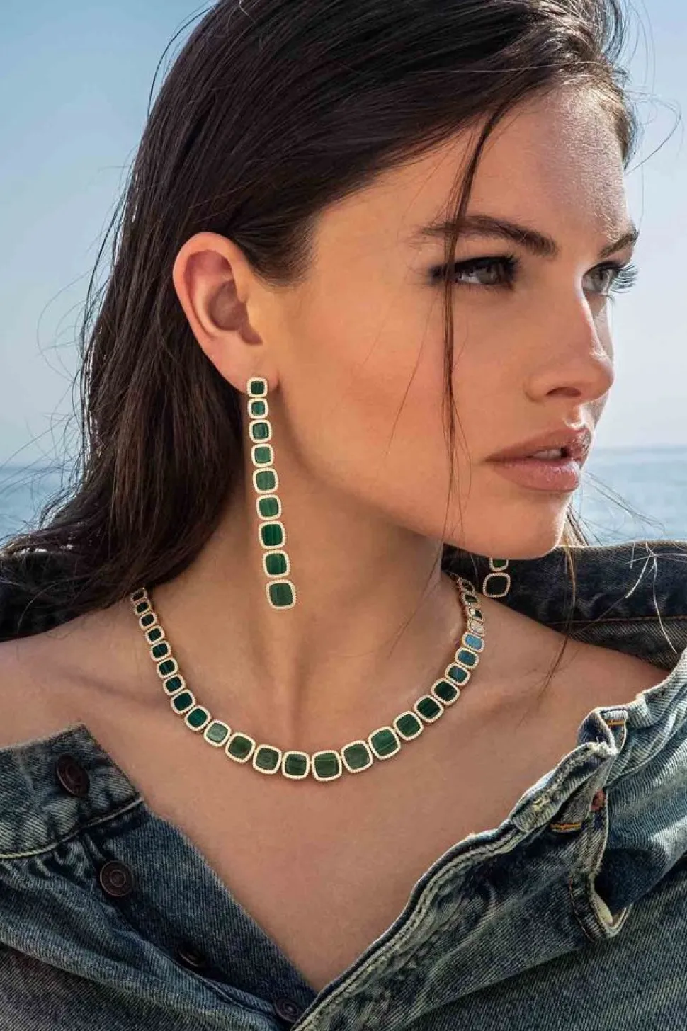 APM Monaco Malachite Choker- Necklaces