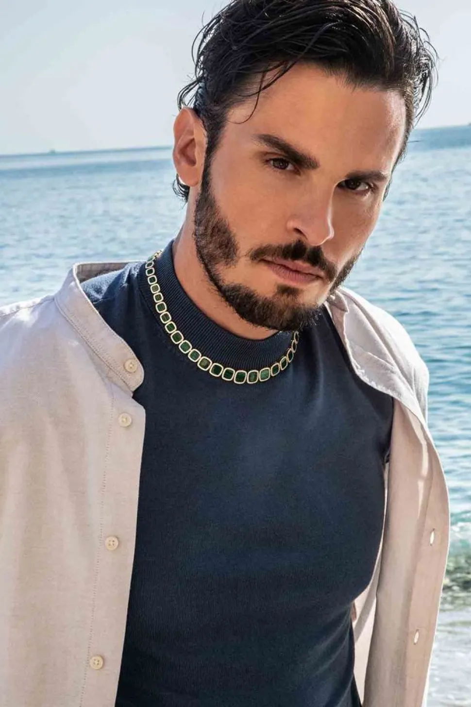 APM Monaco Malachite Choker- Necklaces