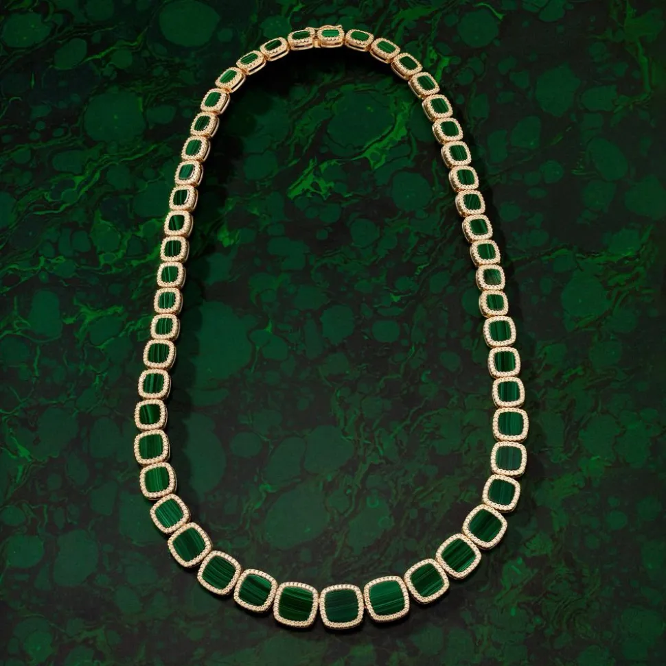 APM Monaco Malachite Choker- Necklaces