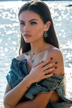 APM Monaco Malachite Heart Earrings- Earrings