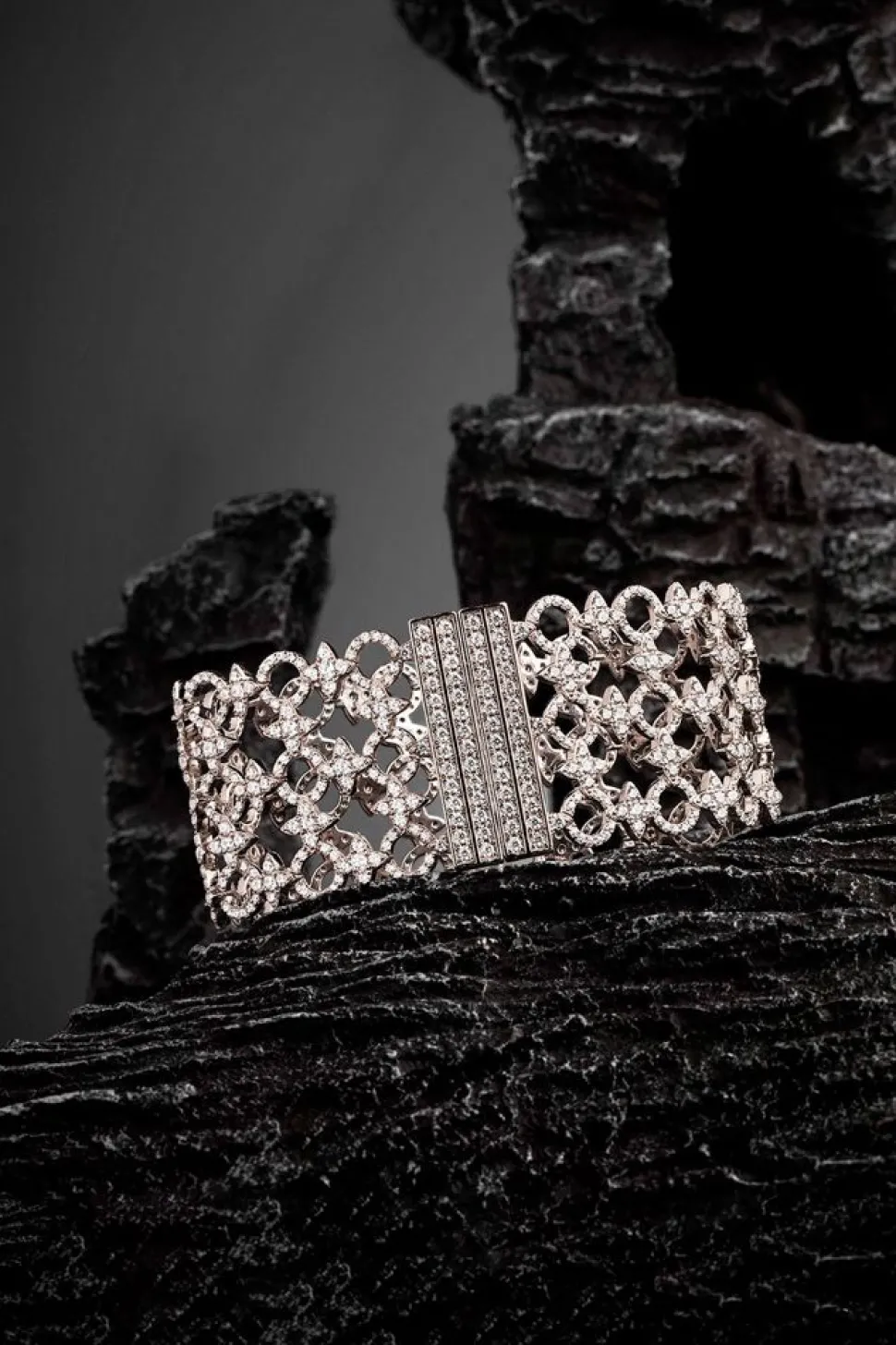 APM Monaco Meteorites & Circles Statement Bangle- Bracelets