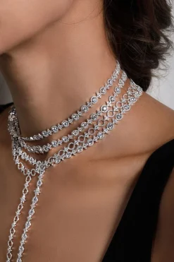 APM Monaco Meteorites & Circles Y-Drop Choker- Necklaces