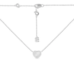APM Monaco Mini White Nacre Heart Adjustable Necklace- Necklaces