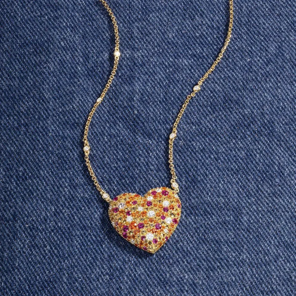 APM Monaco Multicolor Heart Adjustable Necklace- Necklaces