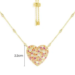 APM Monaco Multicolor Heart Adjustable Necklace- Necklaces