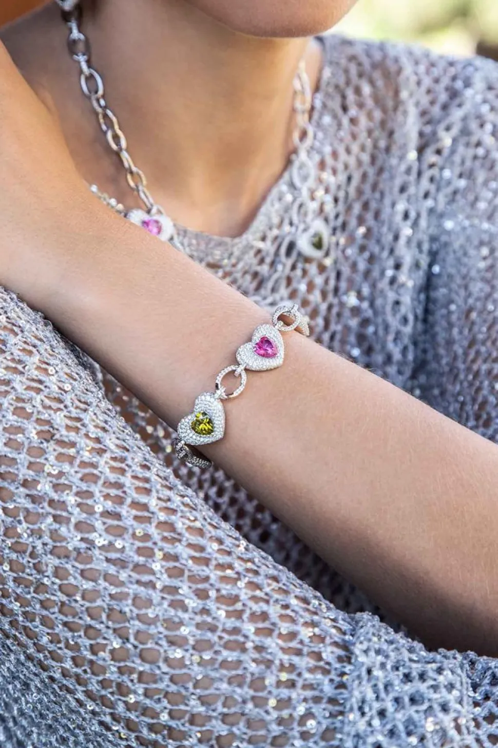 APM Monaco Multicolor Heart Bracelet- Bracelets