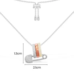 APM Monaco Multicolor Safety Pin Adjustable Necklace- Necklaces