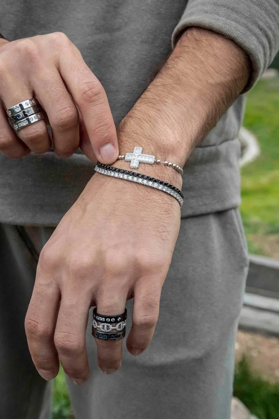 APM Monaco Pave Bangle- Bracelets