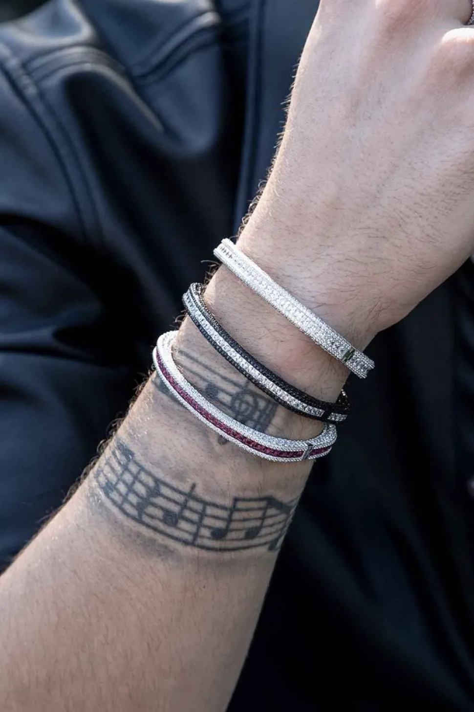 APM Monaco Pave Bangle- Bracelets