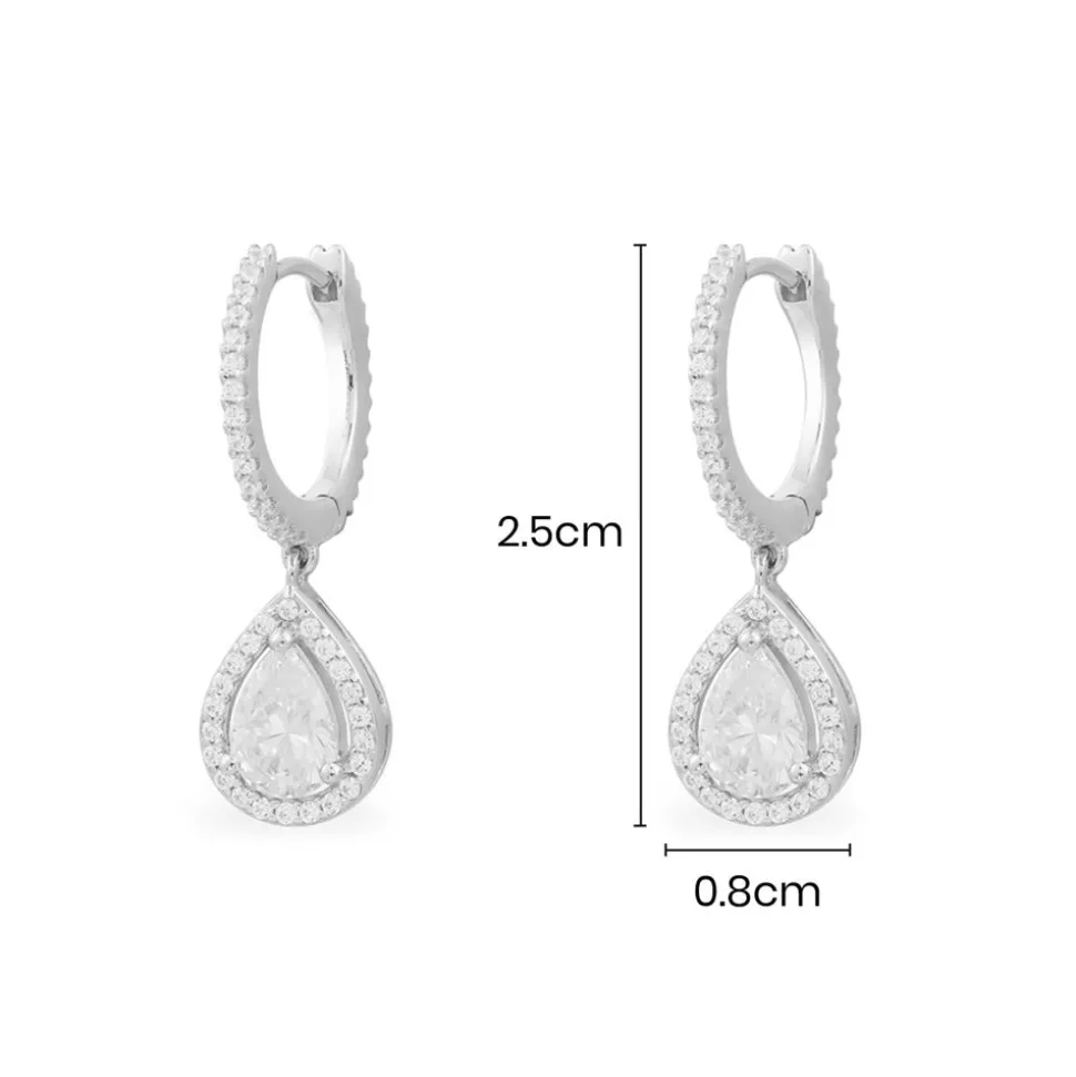 APM Monaco Pave Hoop Earring With Drop- Earrings