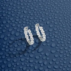 APM Monaco Pave Hoop Earrings- Earrings