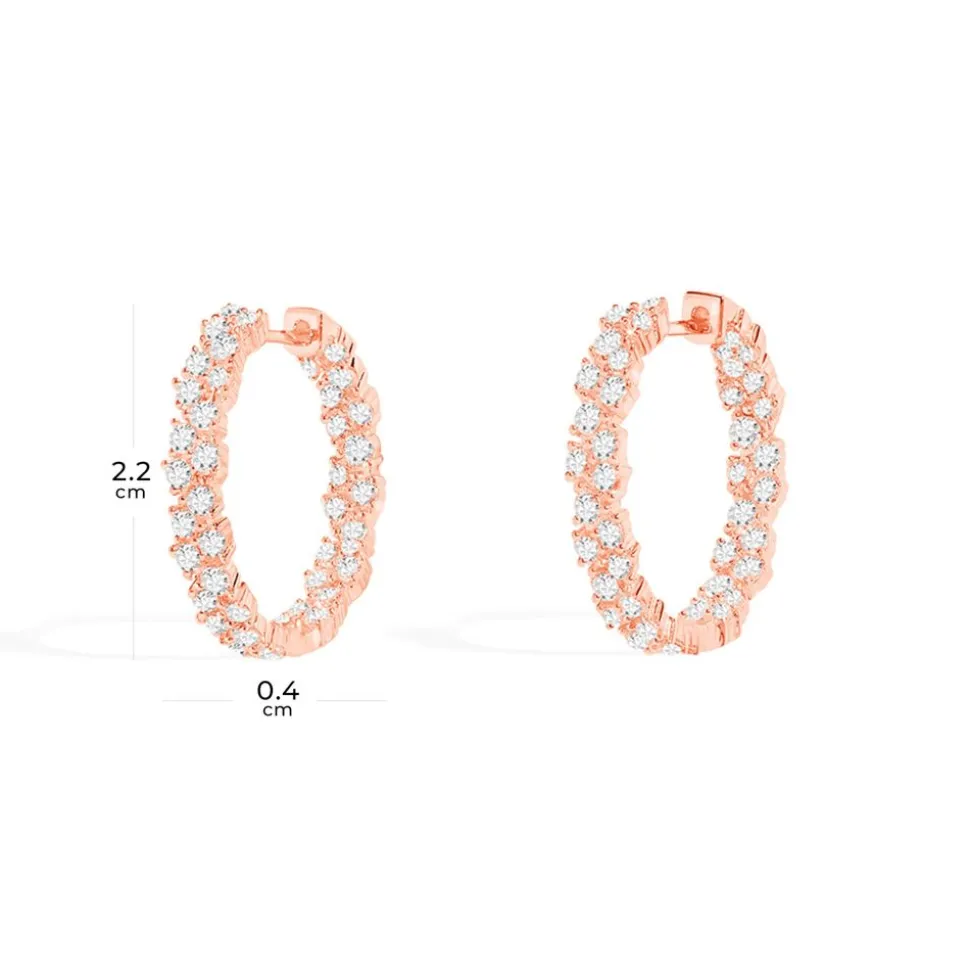 APM Monaco Pave Hoop Earrings- Earrings