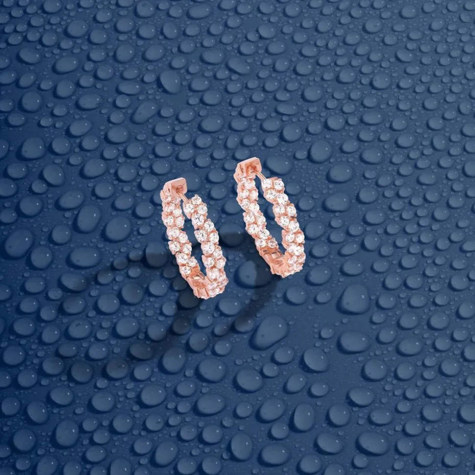APM Monaco Pave Hoop Earrings- Earrings