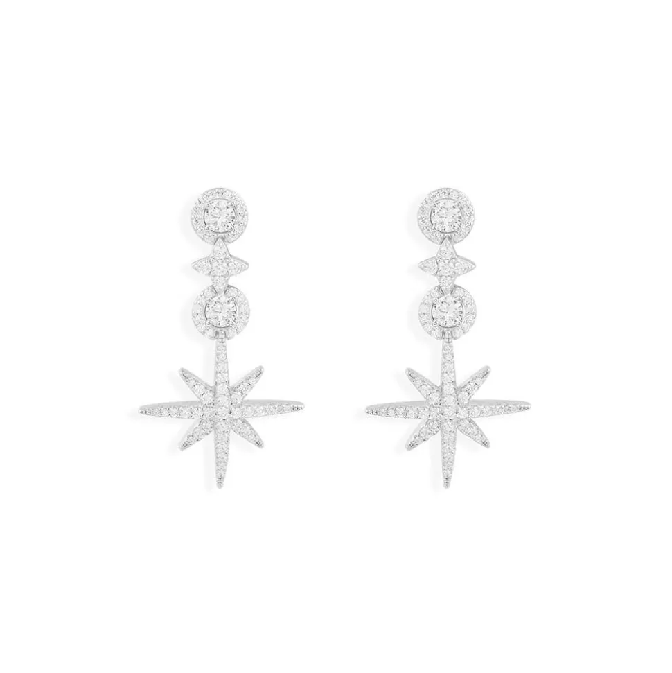 APM Monaco Pave Meteorites & Circles Drop Earrings- Earrings