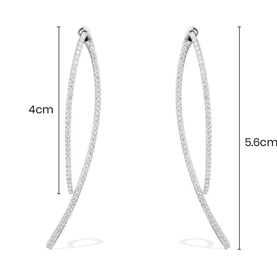 APM Monaco Paved Geometric Ear Jackets- Earrings