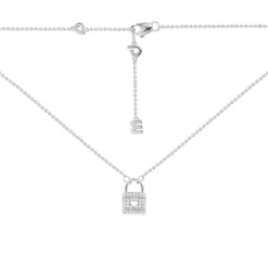 APM Monaco Paved Mini Lock Necklace- Necklaces