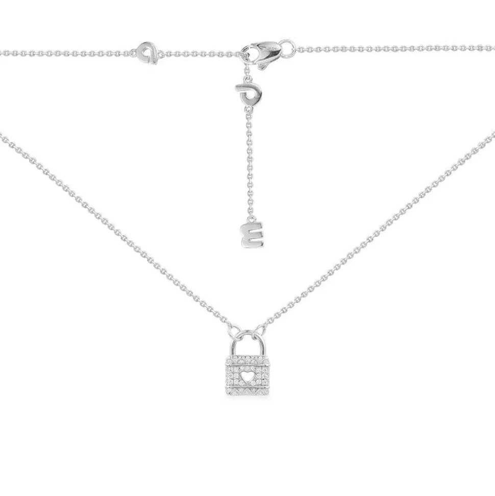 APM Monaco Paved Mini Lock Necklace- Necklaces