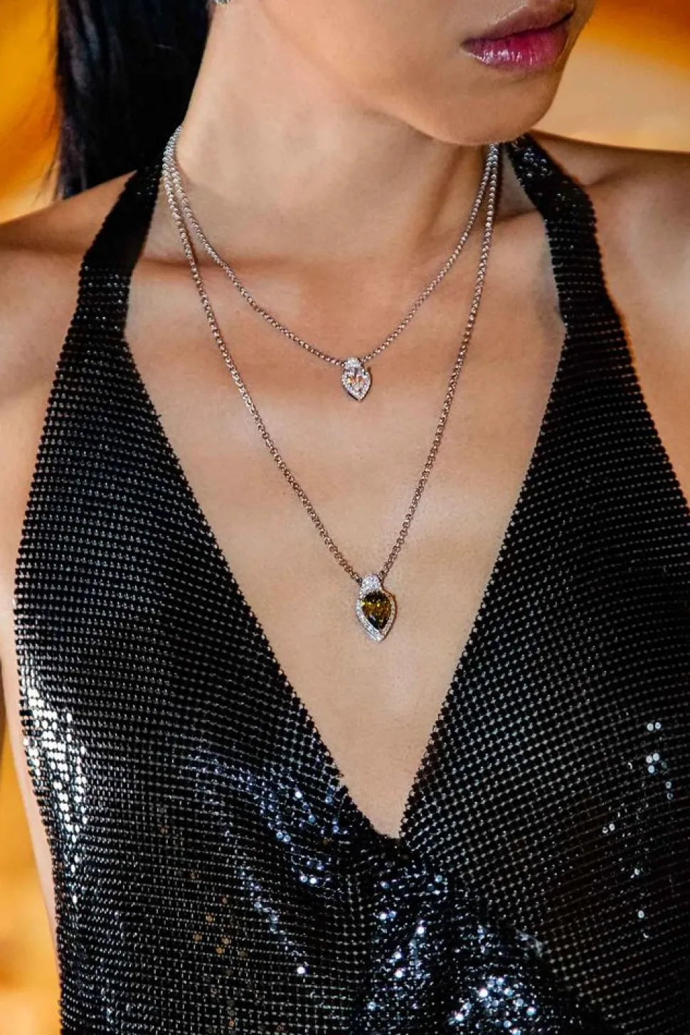 APM Monaco Pear Adjustable Necklace- Necklaces