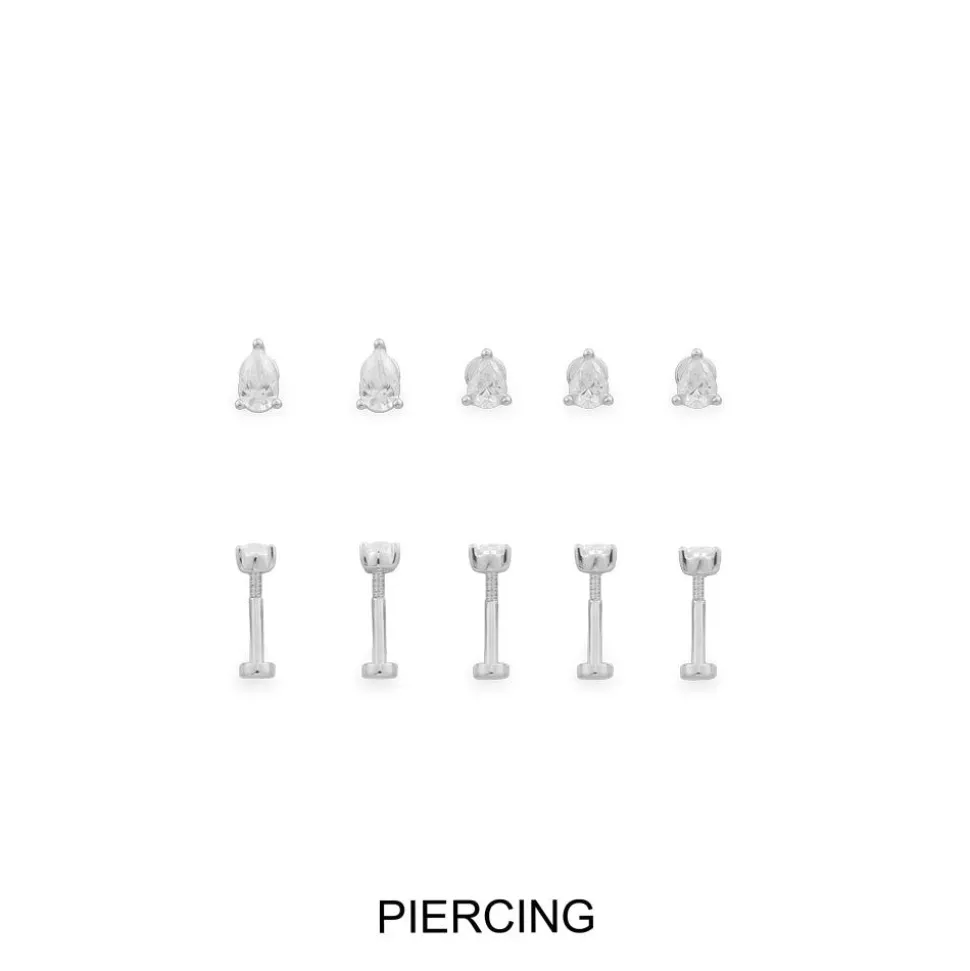 APM Monaco Pear Piercing Earrings Set- Earrings