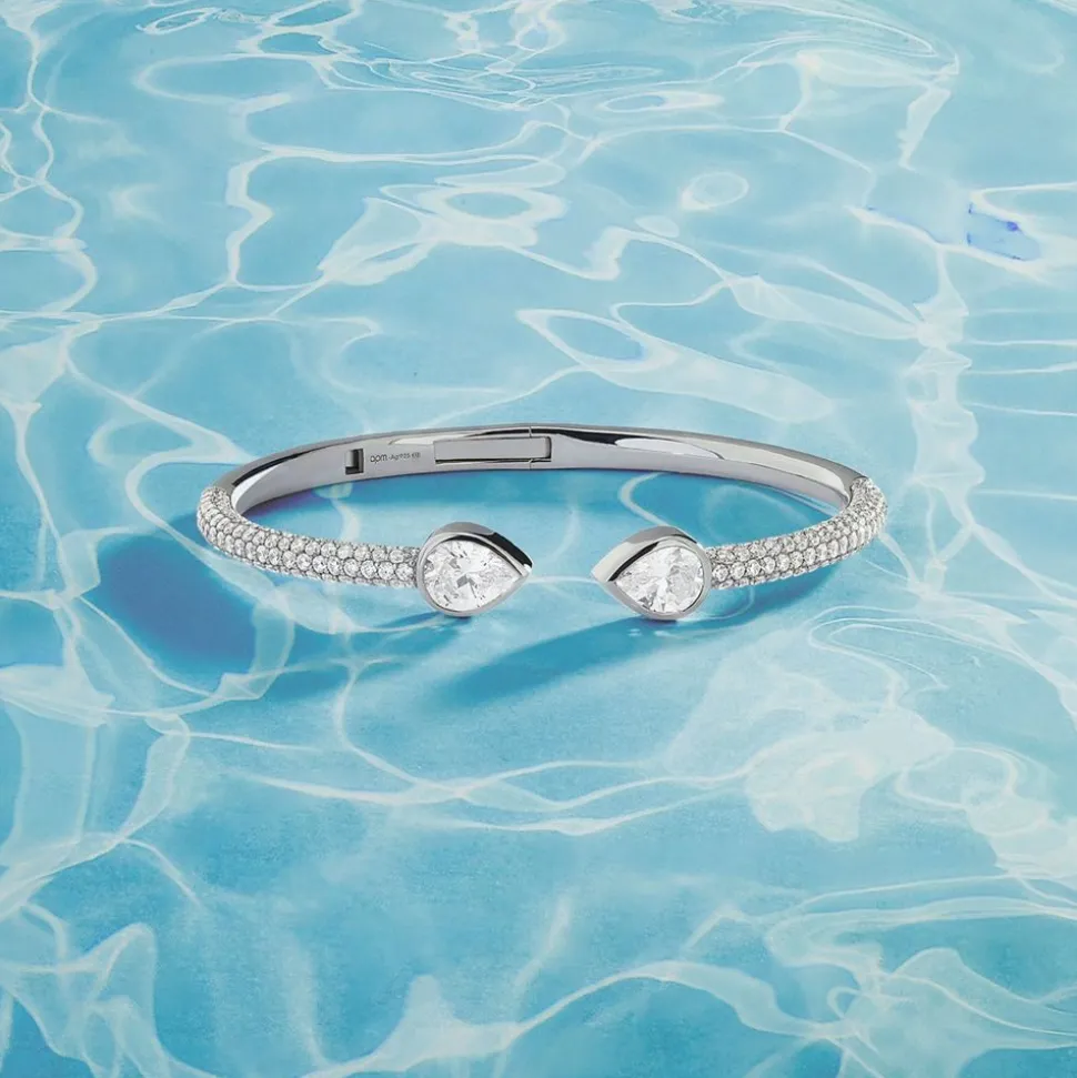 APM Monaco Pear Stones Cuff- Bracelets