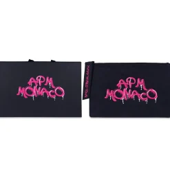 APM Monaco Pink Graffiti Clutch- Accessories