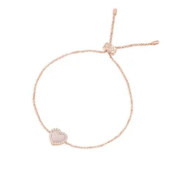 APM Monaco Pink Nacre Heart Adjustable Bracelet- Bracelets