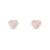 APM Monaco Pink Nacre Heart Stud Earrings- Earrings