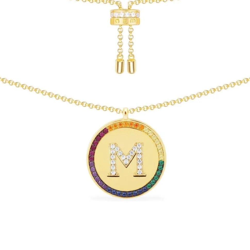 APM Monaco Rainbow Alphabet Adjustable Necklace- Necklaces