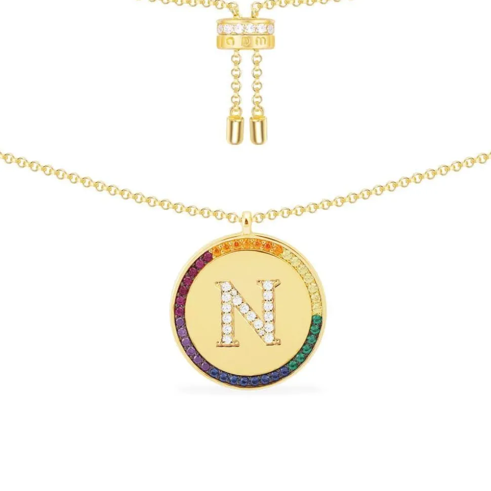 APM Monaco Rainbow Alphabet Adjustable Necklace- Necklaces